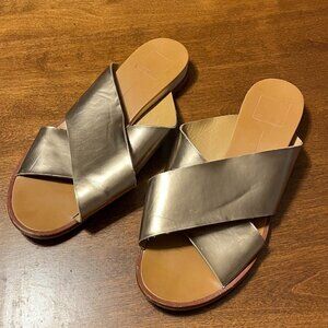 Dolce Vita criss cross slide sandals gold metallic women 7.5